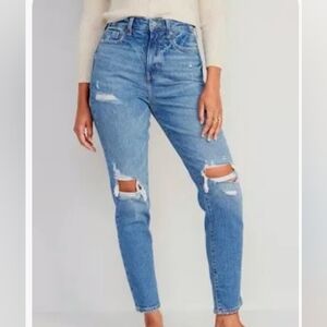 Old Navy OG Straight Classic Blue Distressed Women Jeans